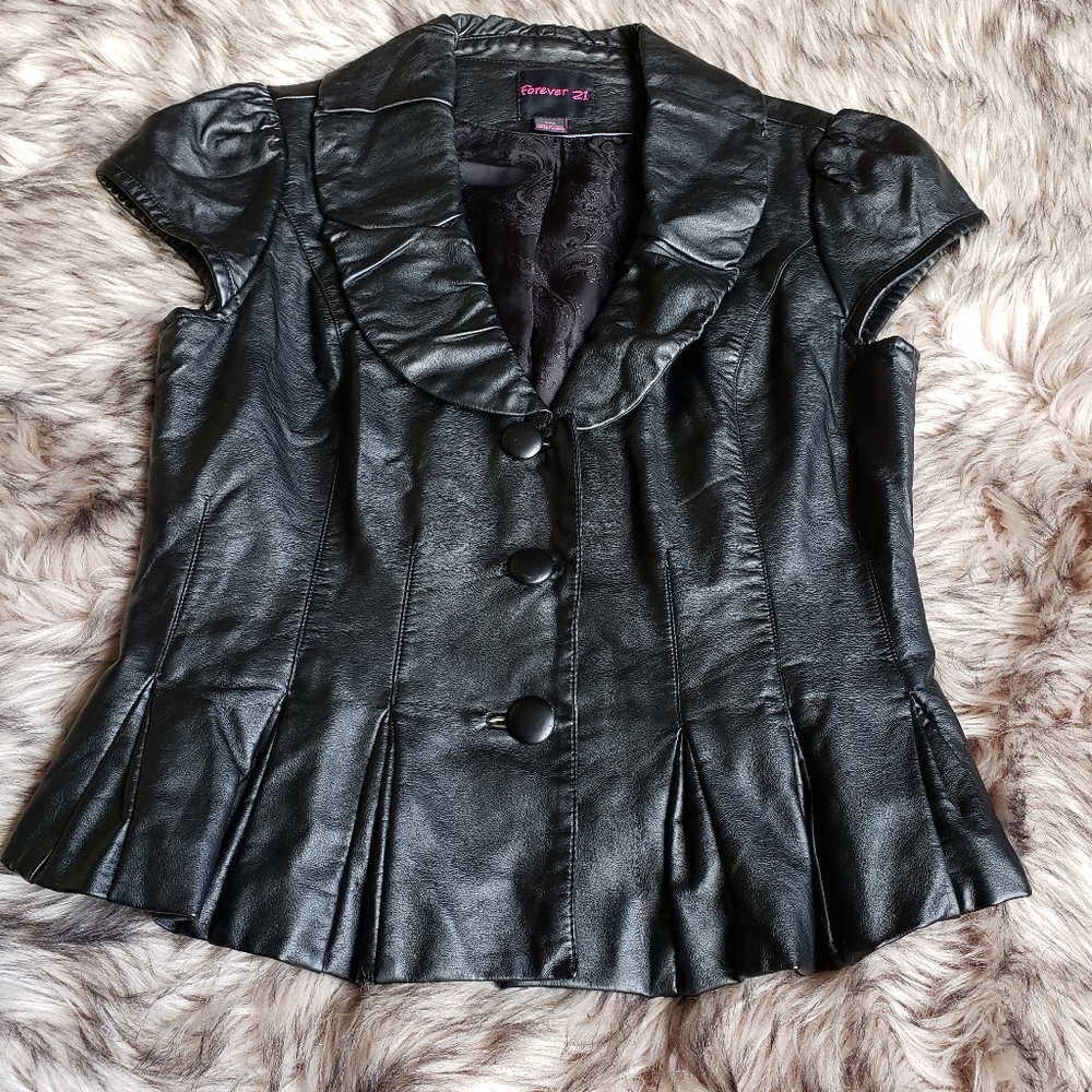 Faux leather jacket/top NWOT